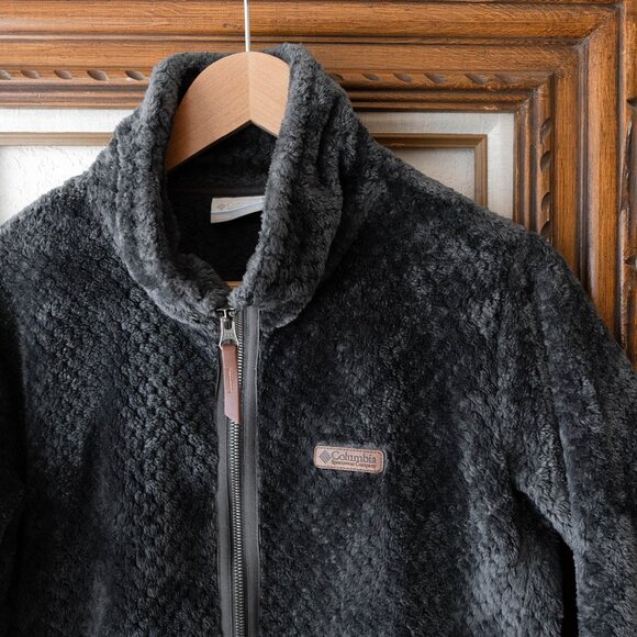 Columbia Size Large Fire Side™ II Sherpa Fleece Jacket Shark Gray Full Zip Plush - Picture 5 of 9